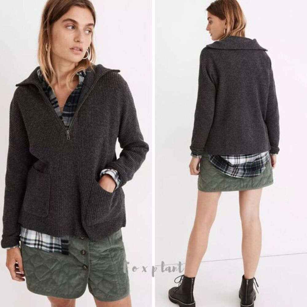 Madewell Glenbrook Half-Zip Pullover Sweater, NEW,‎ women's size S